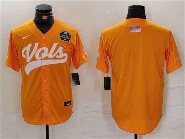 Men%27s Tennessee Volunteers Orange With Patch Stitched Jersey->tennessee volunteers->NCAA Jersey
